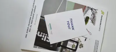 Frameworksports Season 22/23 racquet-sports catalogue with a printed Thank You card on top